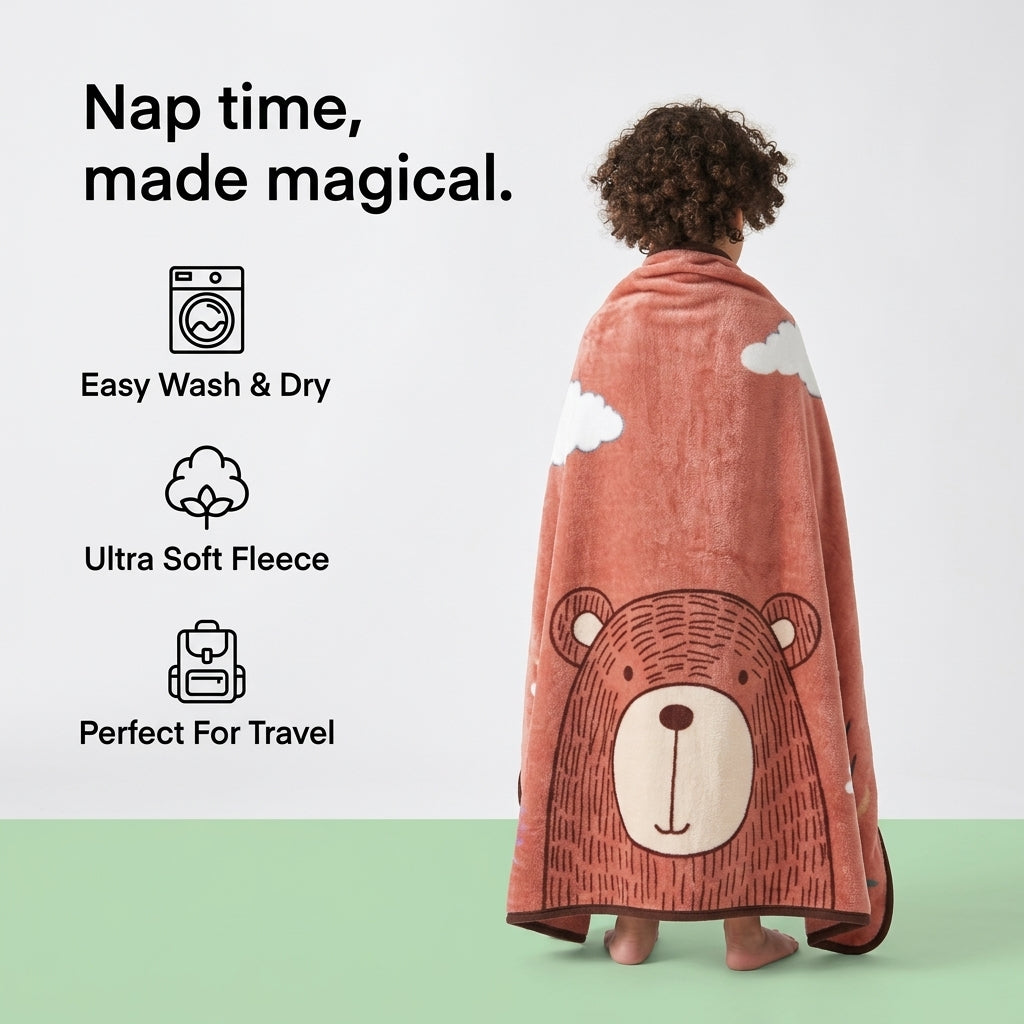 Cartoon Nursery Nap Blanket for Infants and Toddlers