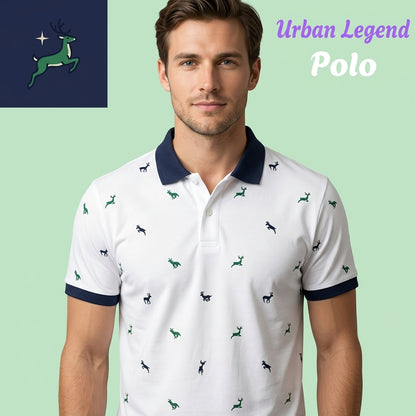 Men's Printed Polo Shirts - Oversized Casual Tee