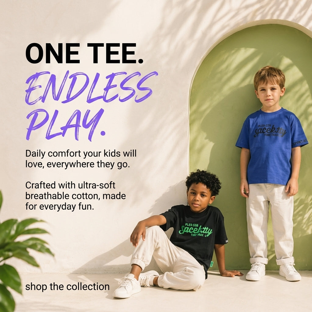 Short-Sleeved Cotton T-Shirts for Kids