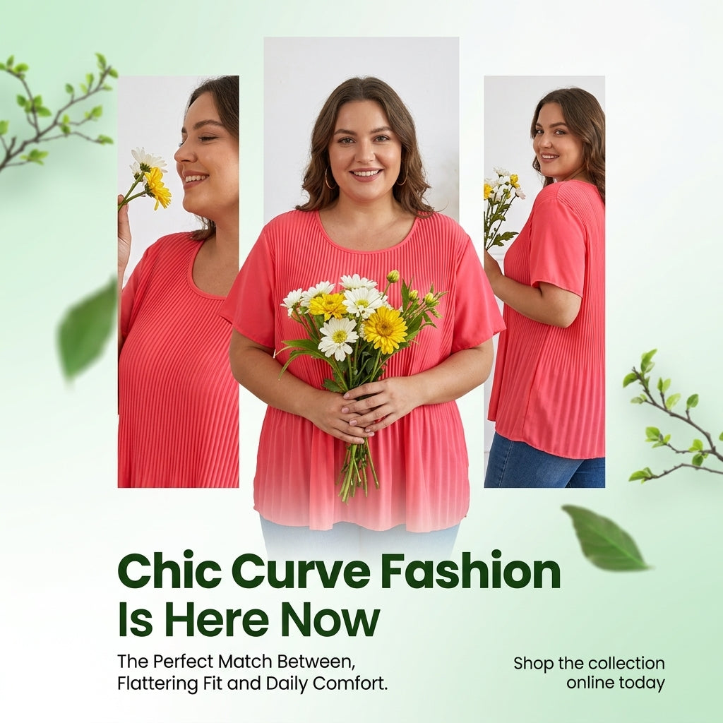 Plus Size Western Pleated Blouse