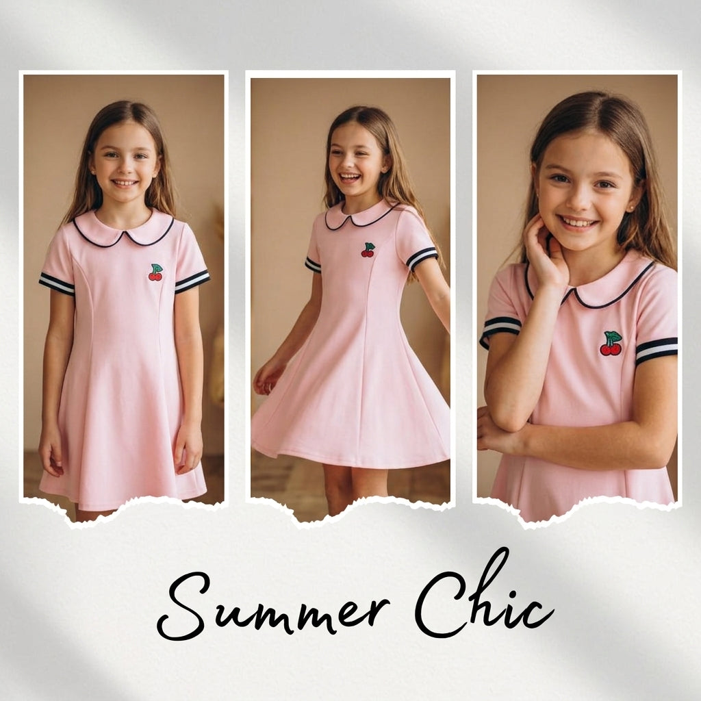 Girls' Short Sleeve Dress - New Summer Athletic Style