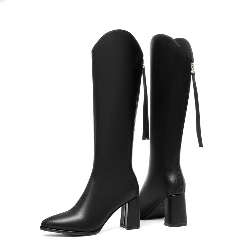 Women's Knee-high Elastic Pointed Thin Heels Boots