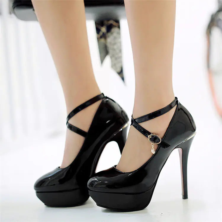 Stylish Waterproof Platform High Heels with Round Toe