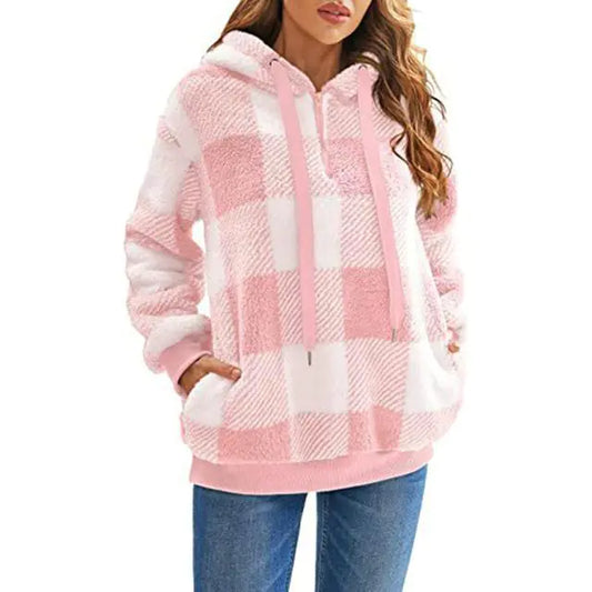Cozy Women's Plush Hoodie with Drawstring