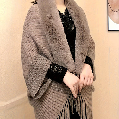 Pelzkragen-Schal Weicher, warmer Winterumhang mit elegantem, nicht-elastischem Kragen