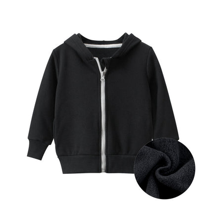 Warm Thick Zipper Hooded Sweatshirts for Toddlers