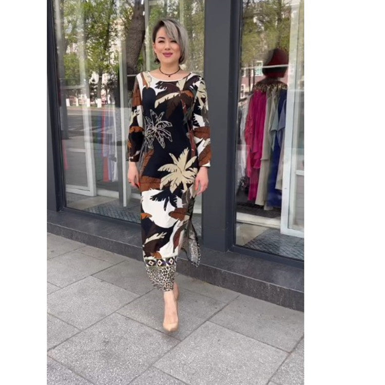 Elegant Plus Size Printed Dress for Women
