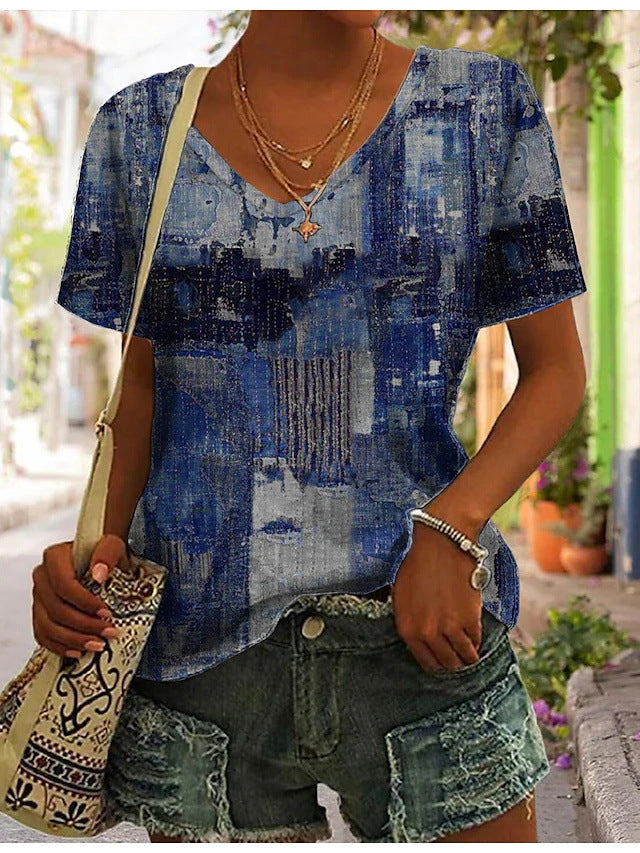 Plus Size Women's Casual V-Neck T-Shirt
