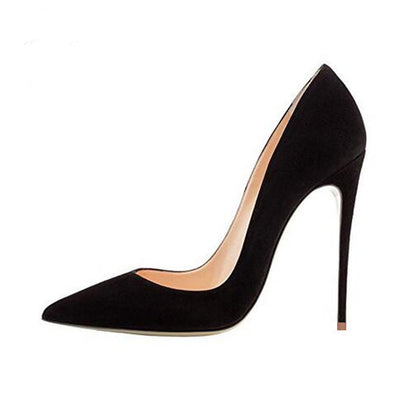 Suede High Heels, Pointed Toe Women's Office Shoes