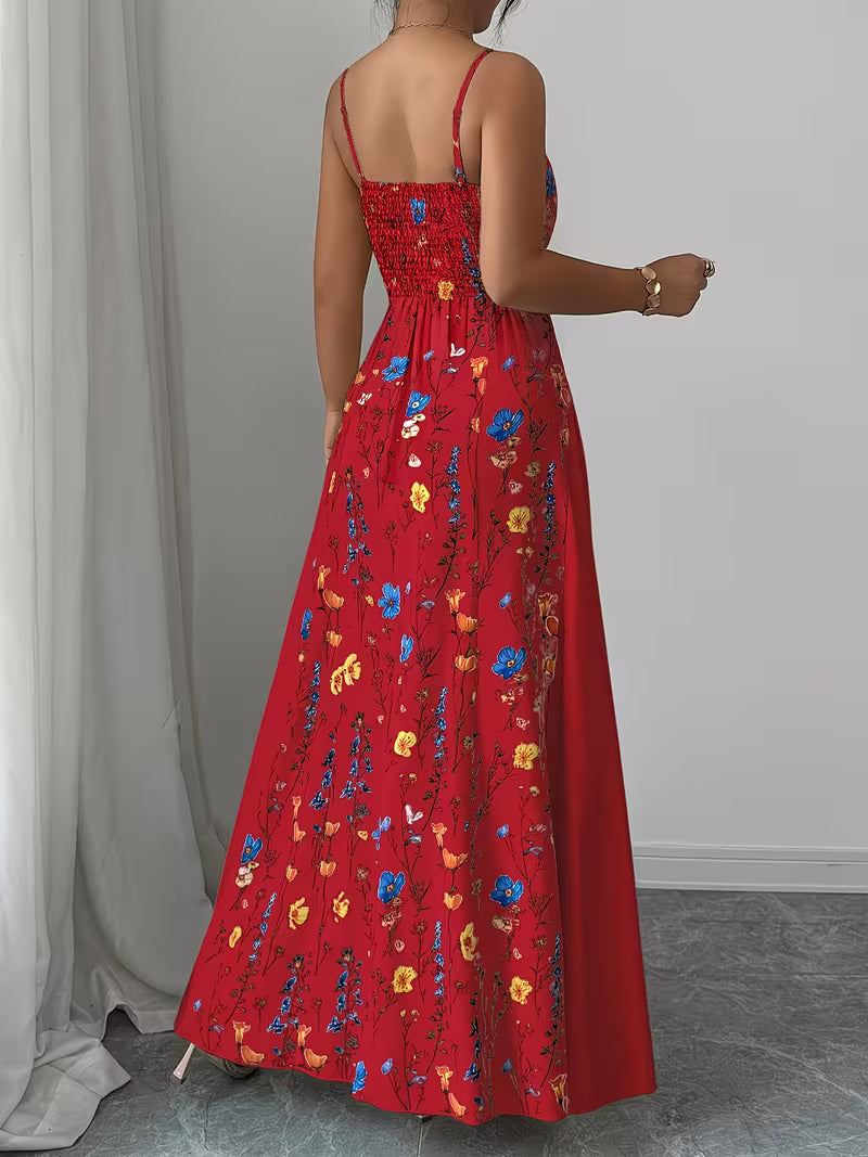 Romantic Floral Maxi Dress French Spring Elegance