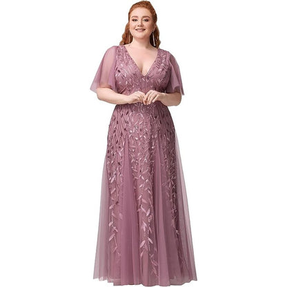 Plus Size Women's Sequined Fishtail Dress
