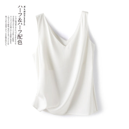 Versatile Women's Solid Silk Satin Tank Top