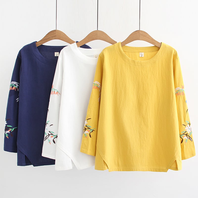 Long Sleeve Loose Bottoming Shirt for Middle-Aged Women
