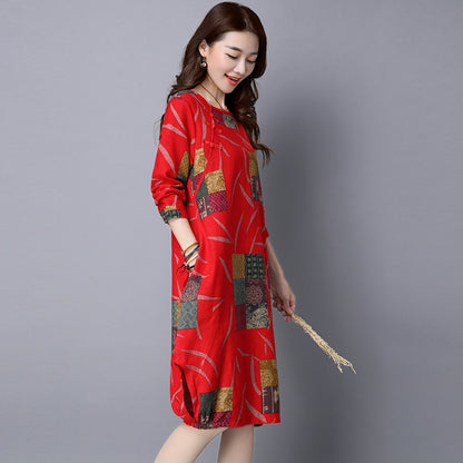 Bohemian Loose Cotton Linen Dress