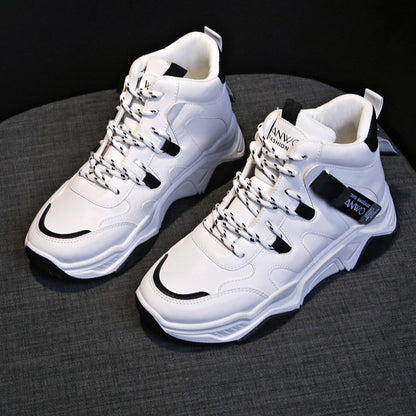 High-Top Sneakers for Women - White Athletic Shoes