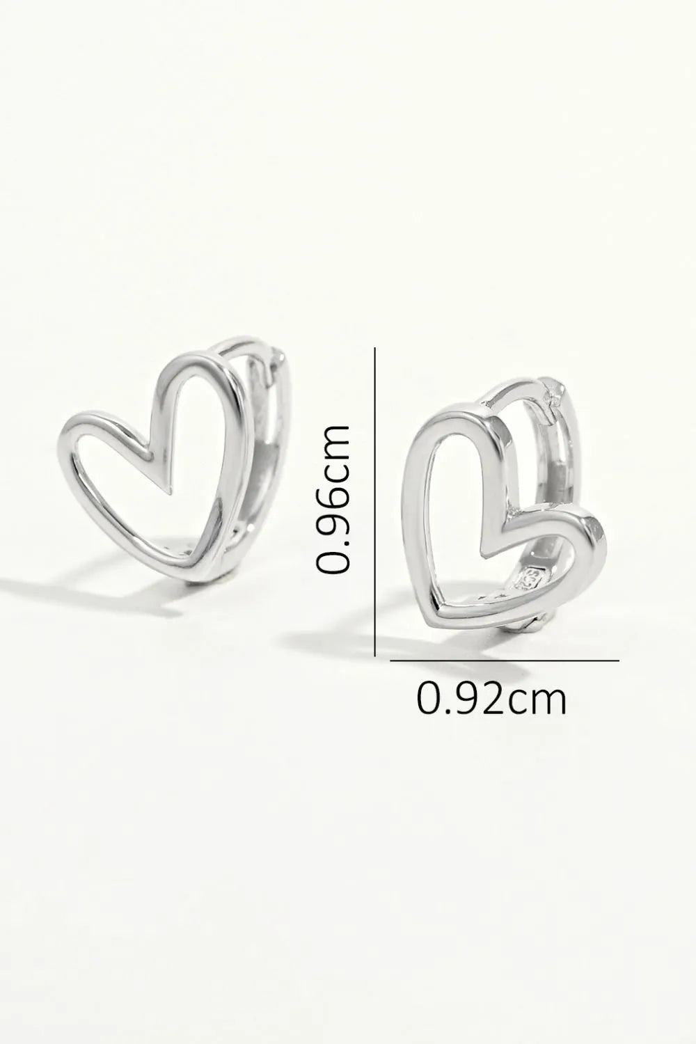 925 Sterling Silver Heart Shape Earrings