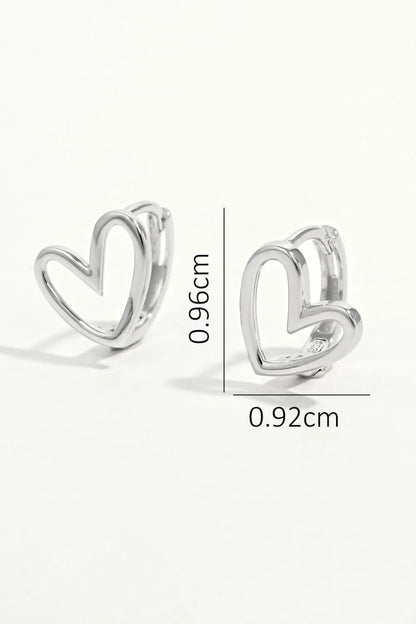 925 Sterling Silver Heart Shape Earrings