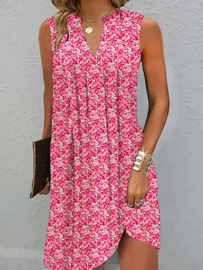 Multi-color A-Line Sleeveless Dress for Women - Trendy Attic Store01