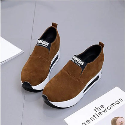 High-Top Casual Women's Sneakers - Trendy Slip-On Shoes
