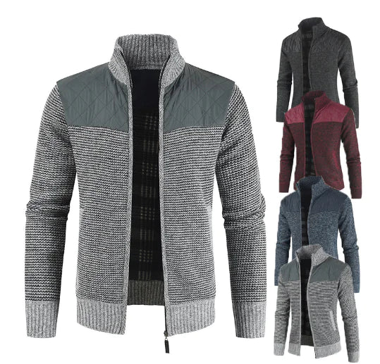 Men's Fleece-lined Thick Cardigan Sweater