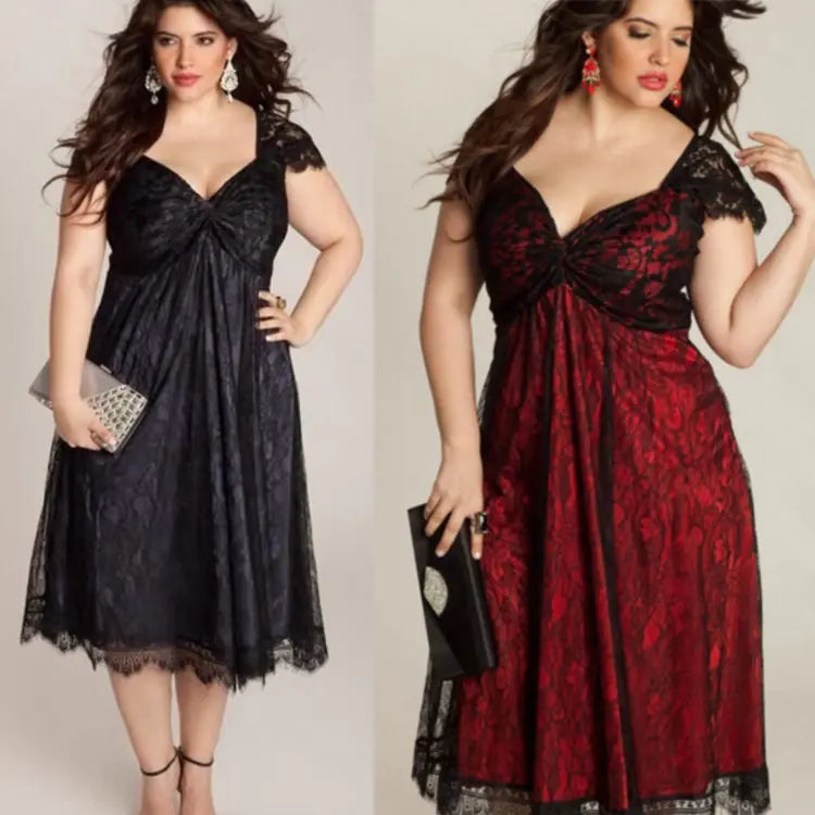 Plus Size Gothic Lace Dress for Women