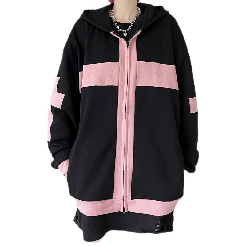 Loose Retro Hooded Sweater for Girls