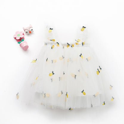Summer New Girls' Embroidered Tulle Dress (Princess Style)