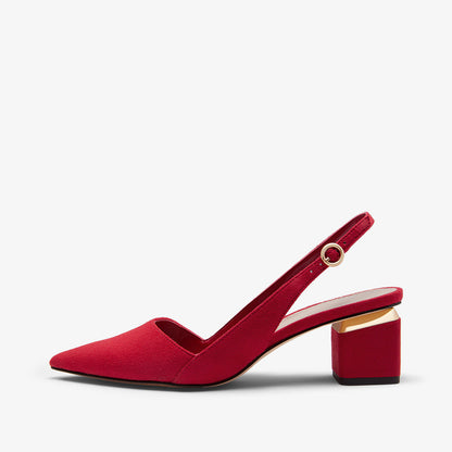 Spring Women's Pointed Toe High-Heeled Slingbacks