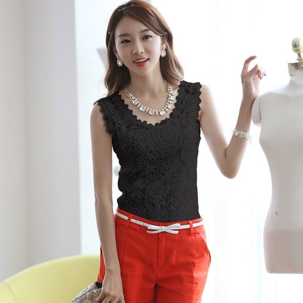 Plus Size Lace Camisole Sleeveless Top