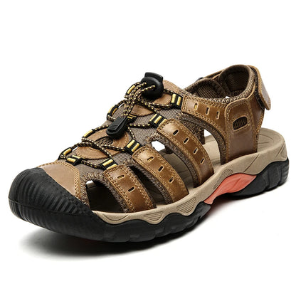 Soft Genuine Leather Sandals Shoes Men Large Size Outdoor