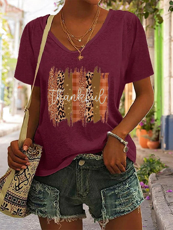 Plus Size Women's Casual V-Neck T-Shirt