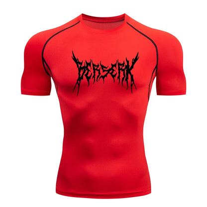 Men Athletic Quick Dry Compression Berserk Print T-shirts Tees