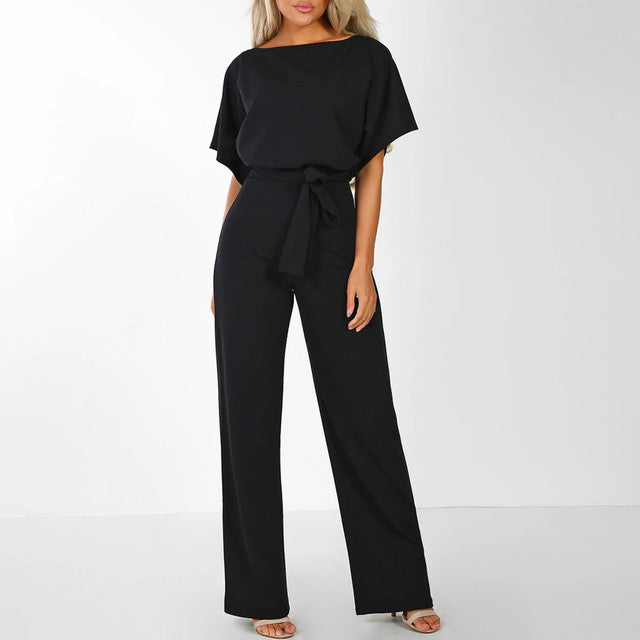 Elegant Plus Size Women’s Summer Jumpsuit with Wide Legs