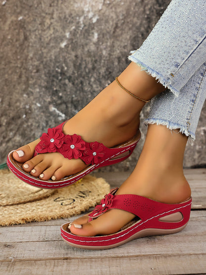 Floral Platform Flip-Flops for Women