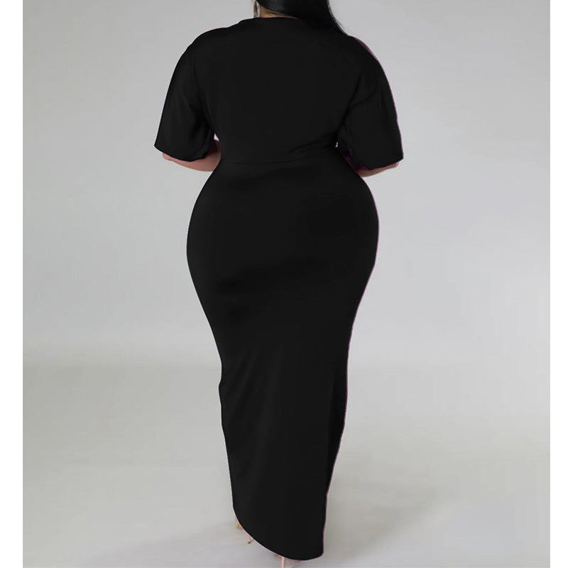 Elegant Plus Size V-Neck Party Dress for Women