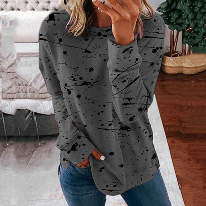 Trendy Graffiti Print Plus Size Long Sleeve Sweatshirt