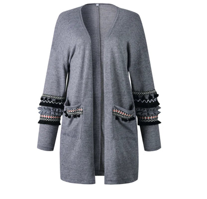 Fashionable Long Sleeve Cardigan Sweater Coat for Women
