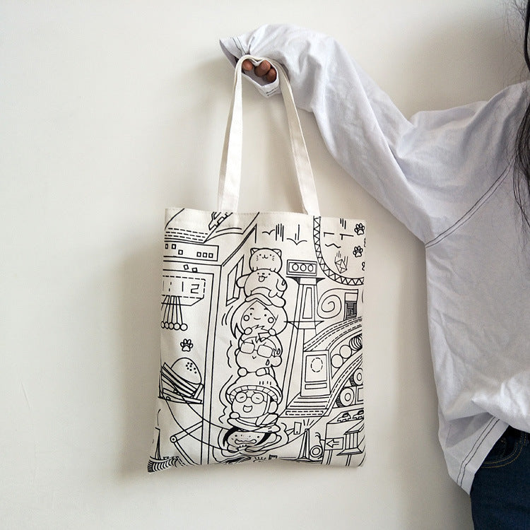 New Japanese Korean Style Canvas Bag for Women