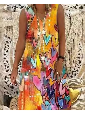 Digital Print Dress for Women's Fashion