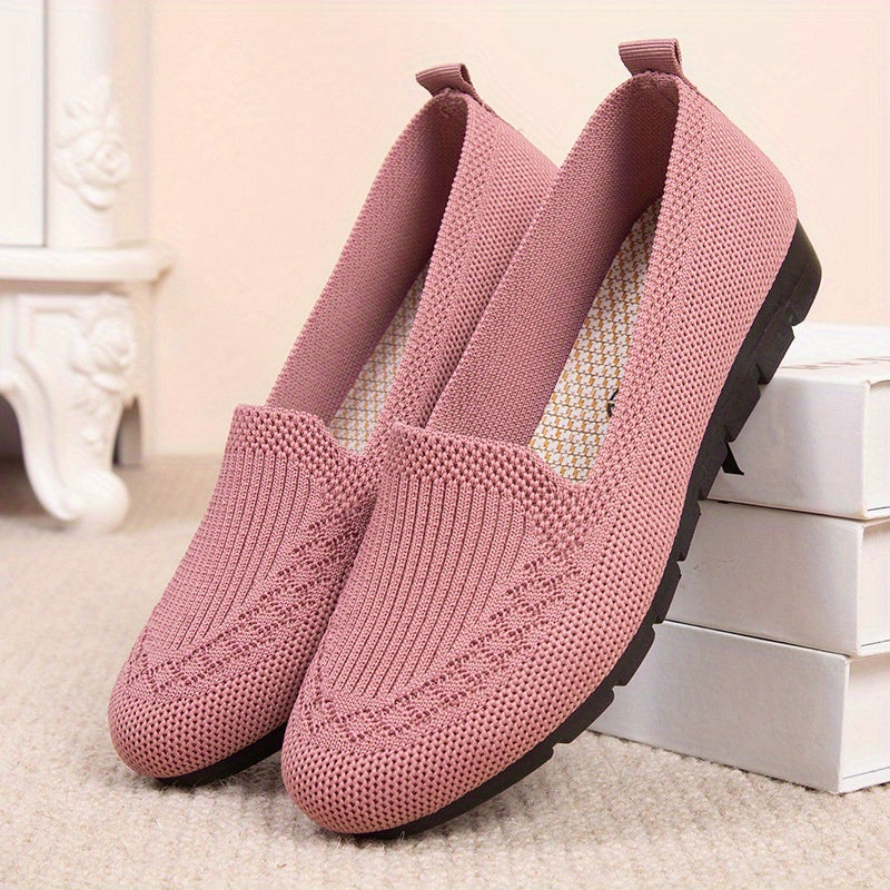 Women's Comfy Solid Color Knit Loafers - Trendy Attic Store01