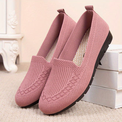 Women's Comfy Solid Color Knit Loafers - Trendy Attic Store01