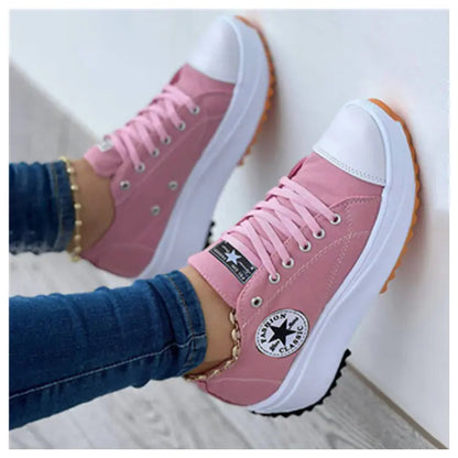 Breathable High Top Canvas Shoes for Women