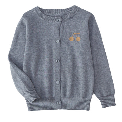 Girls' Cherry Sweater in Cotton Blend