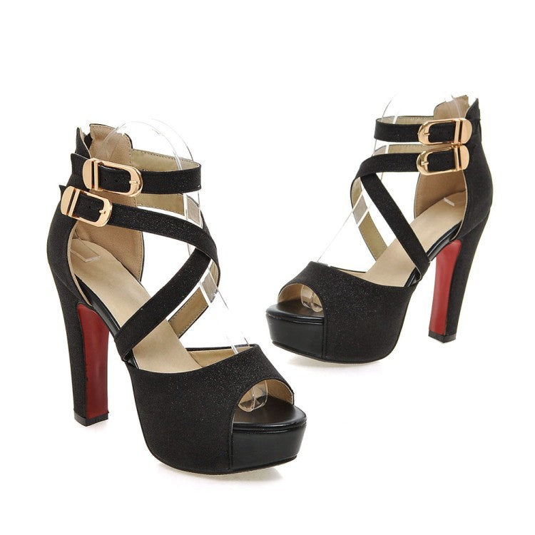 Women's Waterproof Platform High Heels Sandals
