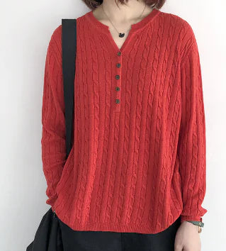 Casual Cotton Knitted Sweater for Women