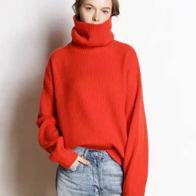 Thick Turtleneck Cashmere Sweater for Women