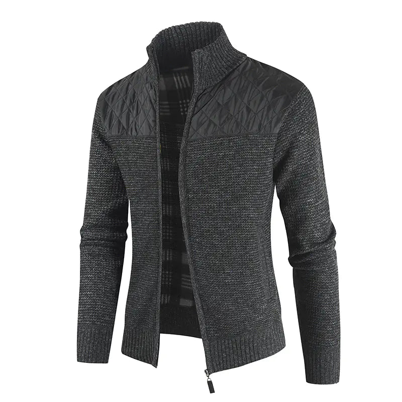 Men's Fleece-lined Thick Cardigan Sweater
