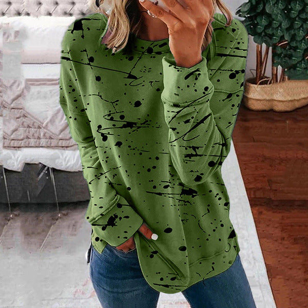 Trendy Graffiti Print Plus Size Long Sleeve Sweatshirt