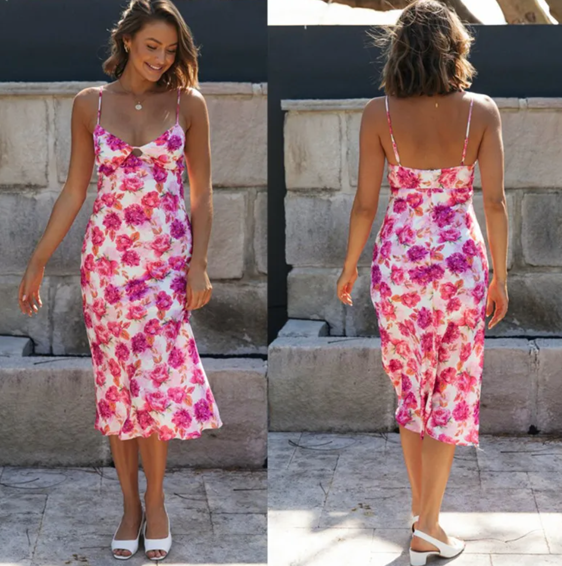Floral V-Neck Slip Dress