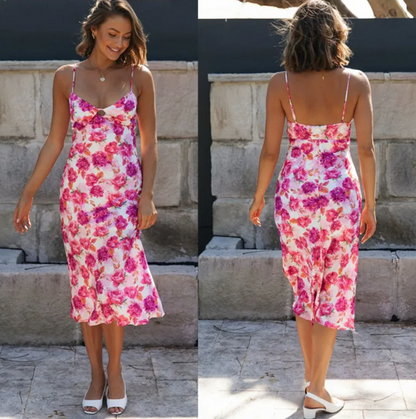 Floral V-Neck Slip Dress